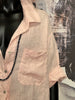 Chemisier uni 100% lin oversize rose pastel