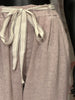 Pantalon 50% lin & 50% coton parme