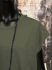Einfarbiges T-Shirt mit Rundhalsausschnitt in dunklem Khaki