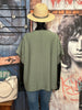Einfarbige Bluse mit V-Ausschnitt in Khaki
