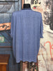 T-shirt + size col V dentelle bleu denim chiné