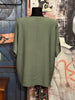 Einfarbige Bluse mit V-Ausschnitt in Khaki