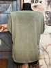T-shirt col V lurex kaki chiné