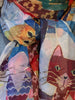 Mehrfarbiges "Katzen"-Halstuch 100% natürlich