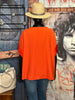 Einfarbige Bluse mit V-Ausschnitt orange