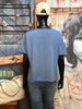 T-shirt en mailles fines "étoile" bleu
