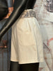 Shorts mit hoher Taille ecru