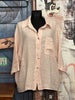 Chemisier uni 100% lin oversize rose pastel