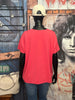 T-shirt basic + size 100% coton col V pink
