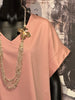 T-shirt fluide col V + SIZE rose vintage