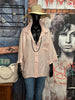 Chemisier uni 100% lin oversize rose pastel
