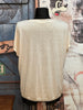 T-shirt col V lurex écru chiné