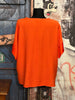 Einfarbige Bluse mit V-Ausschnitt orange
