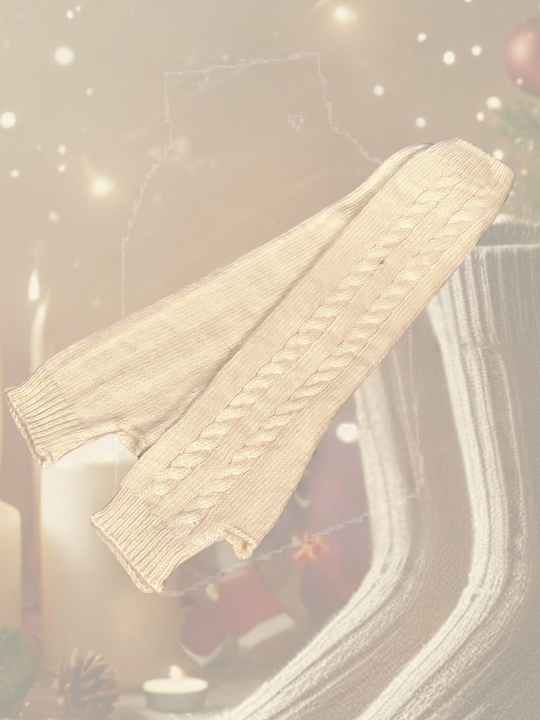 Gants long beige clair