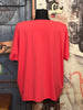 T-shirt basic + size 100% coton col V pink