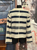 Strickjacke im "Retro"-Stil aus 100% ungebleichter Baumwolle & Marineblau
