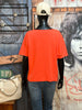 T-shirt en mailles fines "étoile" orange/corail