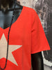 T-shirt en mailles fines "étoile" orange/corail