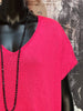 T-shirt en maille col V pink