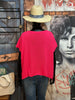 T-shirt en maille col V pink