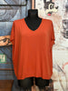 T-shirt ultra fluide col V brique