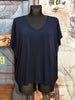 T-shirt ultra fluide col V bleu marine