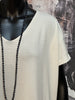 T-shirt ultra fluide col V écru