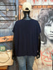 T-shirt ultra fluide col V bleu marine