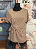 T-shirt à nouer taupe