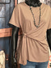 T-shirt à nouer taupe