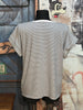 T-shirt marinière col V rose pastel & bleu marine