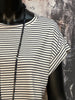 Marinière-T-Shirt mit Rundhalsausschnitt in Ecru & Marineblau