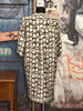 Kleid/Tunika mit "abstraktem Blatt" in ecru & khaki