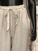 Pantalon taille élastique lin & coton sable