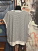 Sweatshirt + Size Kurzarm weiß & marineblau