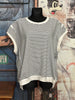 Sweatshirt + Size Kurzarm weiß & marineblau