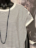 Sweatshirt + Size Kurzarm weiß & marineblau