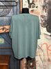 T-shirt col V lurex + size bleu glacier