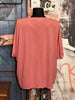 T-shirt col V lurex + size rose vintage