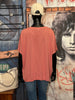 T-shirt col V lurex + size rose vintage