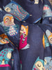 Foulard « chouette » bleu marine