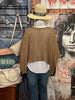Poncho + size en maille ajourée camel