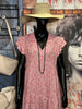 Robe estivale motif "floral" rose & blanc