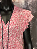 Robe estivale motif "floral" rose & blanc