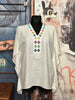 Tunique caftan "bohème chic" écru