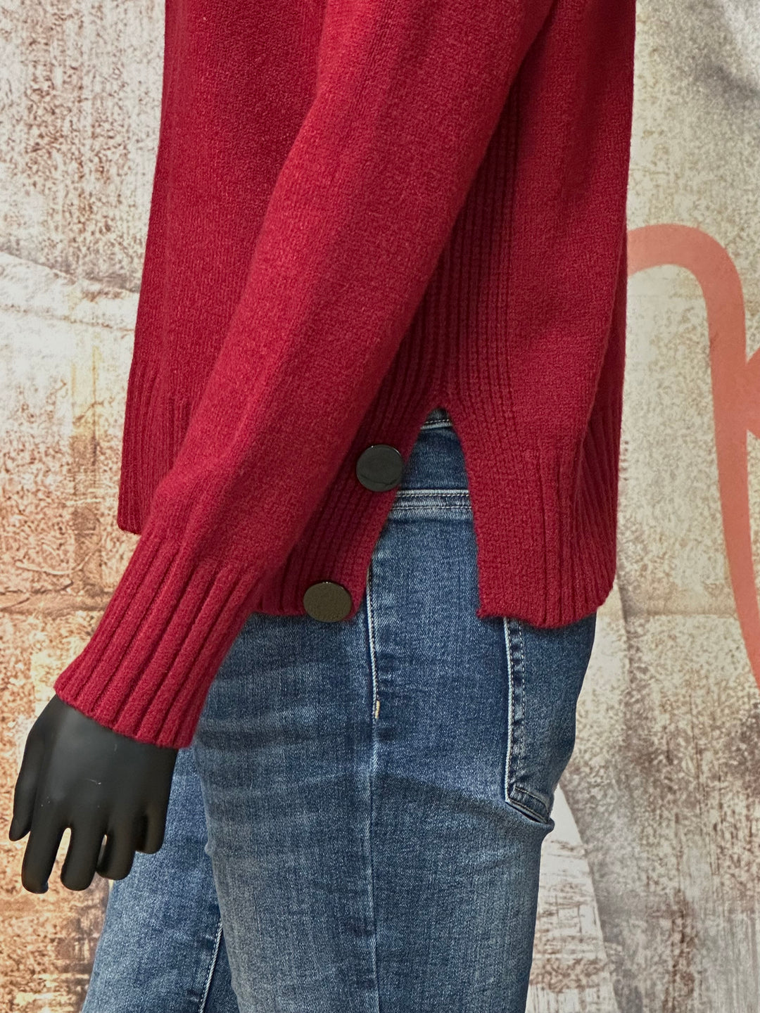 Pullover mit Schornsteinkragen & Knöpfen (36/40)