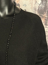 Pull uni col rond noir