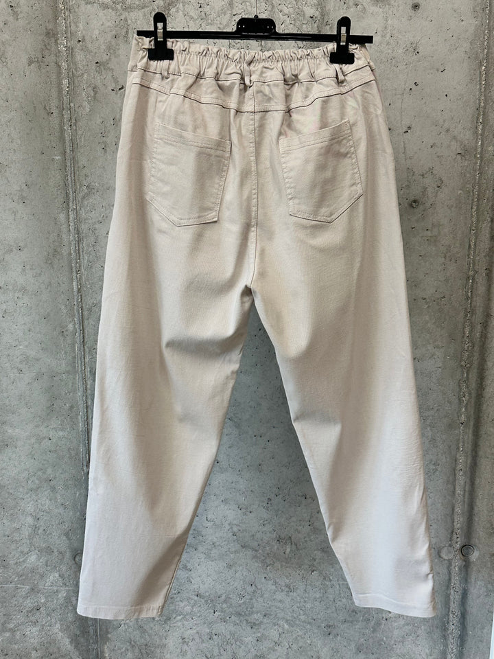 Pantalon Mom fit beige (40/44) MADE IN ITALY