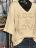 Pull en maille "Rock & Love" crème/or