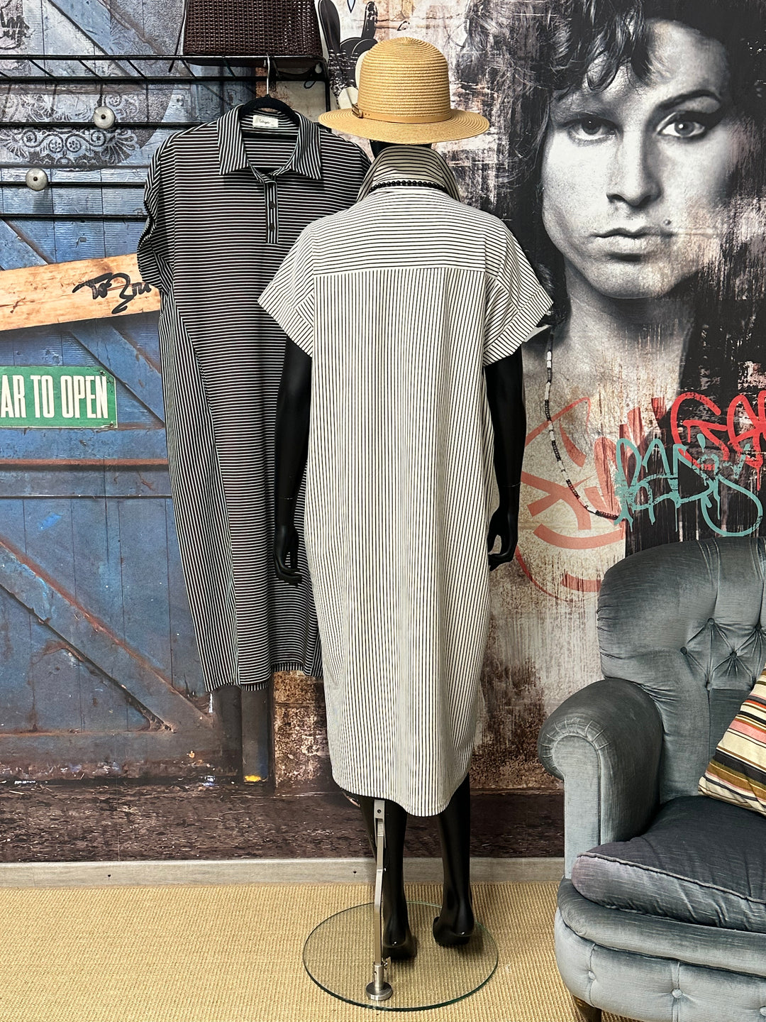 Oversize-Polo-Kleid mit Streifen (38/44)